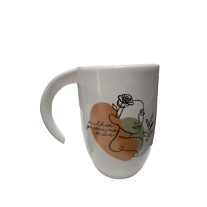 Caneca Mãe Mulher Guerreira Alça Torta