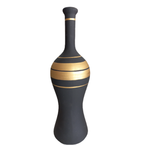Vaso Preto E Dourado G