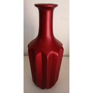 VASO DE CERÂMICA FRIZADO VERMELHO M