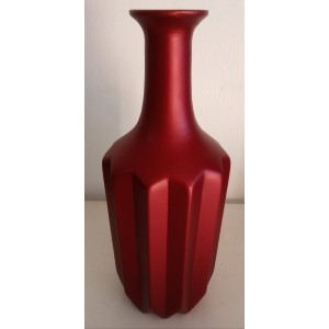 VASO DE CERÂMICA FRIZADO VERMELHO P