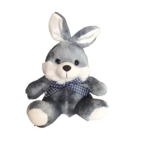 Coelho de Pelúcia Cinza com Laço 28cm