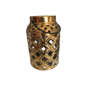 Castiçal Dourado Verniz