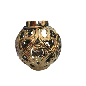 Castiçal Redondo Verniz Dourado