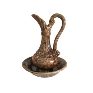 Jarra com Bacia Marmorizada de Cerâmica