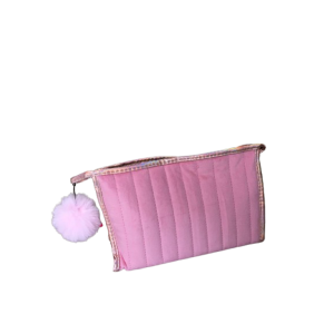 Necessaire Rosa De Pelúcia Com Pompom