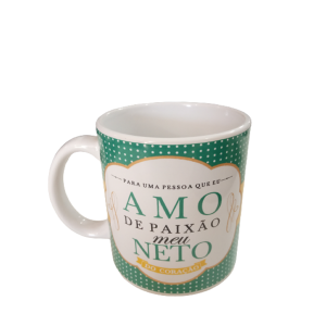 CANECA DE PORCELANA AMO DE PAIXÃO MEU NETO