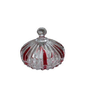 BOMBONIERI DE VIDRO DETALHE VERMELHO