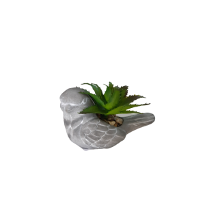 VASO DE CERÂMICA PASSARINHO COM SUCULENTA